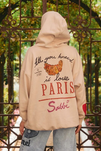 SABBI PARIS LOVES NOTES HOODIE CREAM
