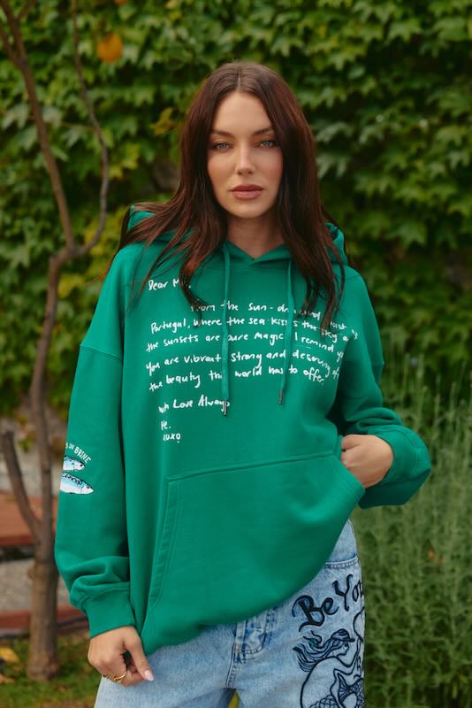 SABBI PORTUGAL LOVES NOTES HOODIE GREEN