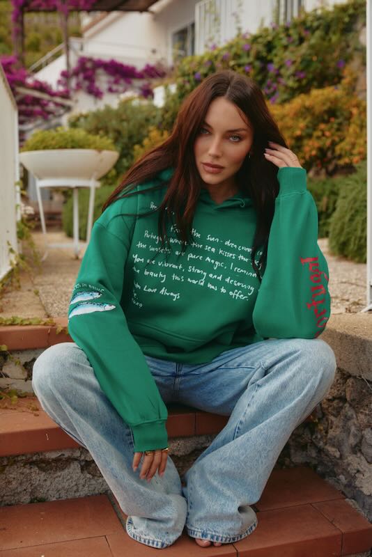 SABBI PORTUGAL LOVES NOTES HOODIE GREEN