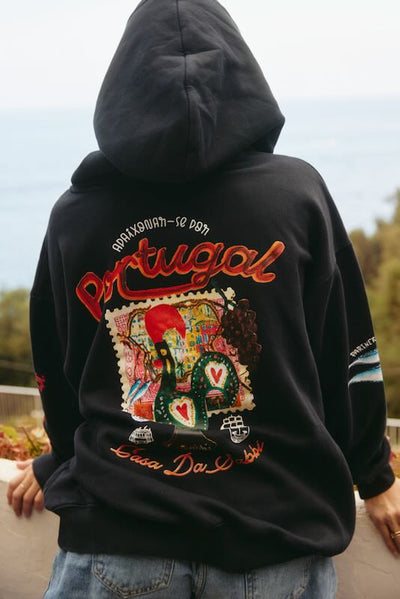 SABBI PORTUGAL LOVES NOTES HOODIE BLACK