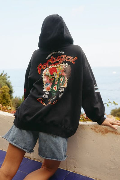 SABBI PORTUGAL LOVES NOTES HOODIE BLACK