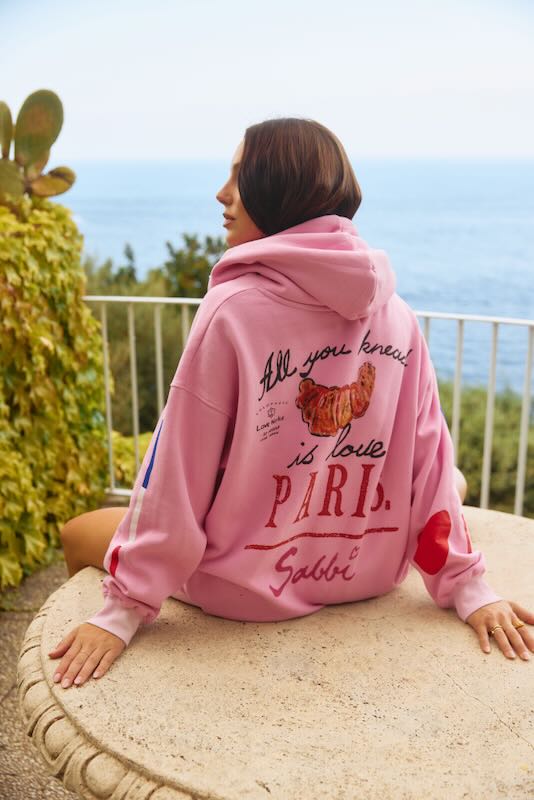 SABBI PARIS LOVES NOTES HOODIE PINK