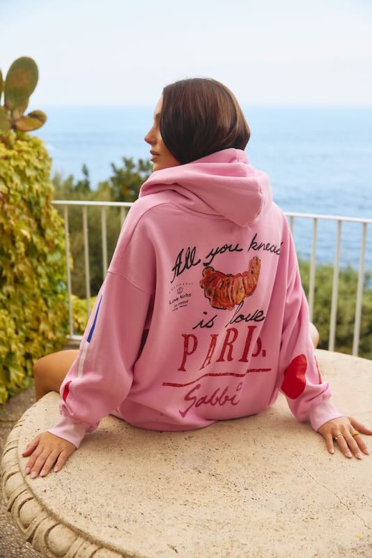 SABBI PARIS LOVES NOTES HOODIE PINK