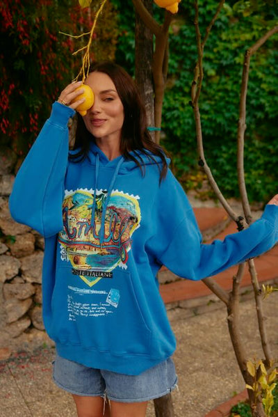 SABBI AMALFI LOVES NOTES HOODIE ROYAL BLUE