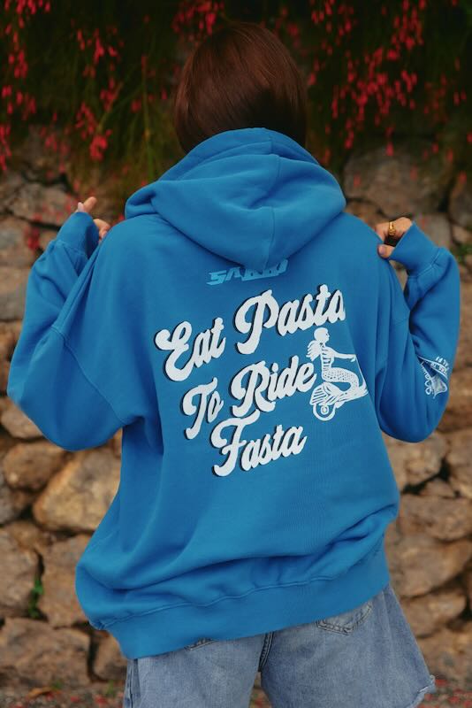 SABBI AMALFI LOVES NOTES HOODIE ROYAL BLUE