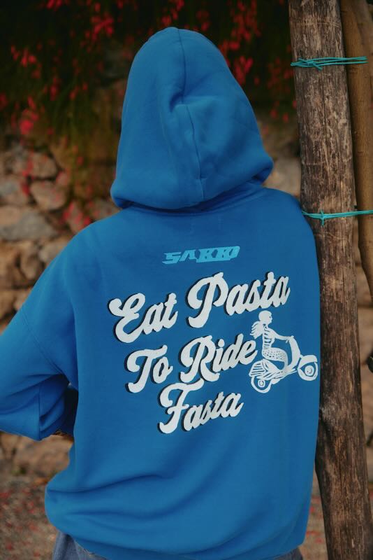 SABBI AMALFI LOVES NOTES HOODIE ROYAL BLUE