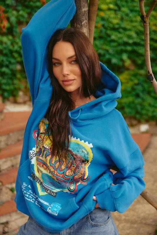 SABBI AMALFI LOVES NOTES HOODIE ROYAL BLUE