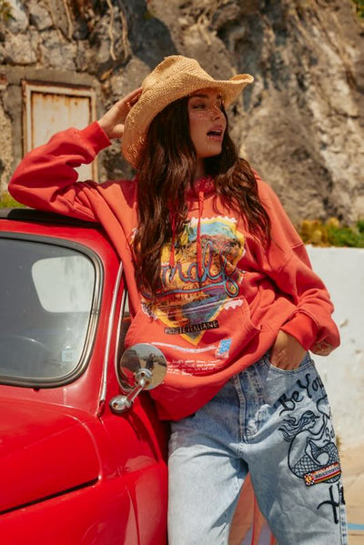 SABBI AMALFI LOVES NOTES HOODIE RED