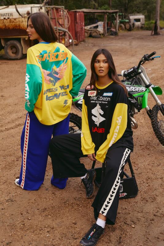 SABBI THE DON'T QUIT YOUR DAY DREAM LONG SLEEVE TEE BLACK & YELLOW 