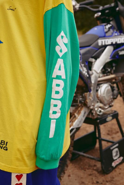 SABBI THE DON'T QUIT YOUR DAY DREAM LONG SLEEVE TEE YELLOW & GREEN