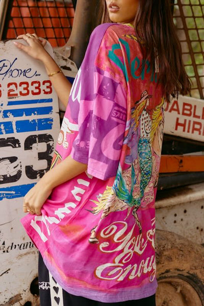 SABBI IT'S GANGSTER VERY OVERSIZED TEE PINK
