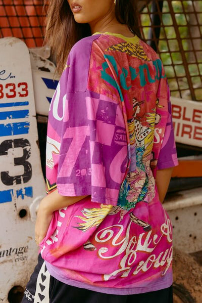 SABBI IT'S GANGSTER VERY OVERSIZED TEE PINK