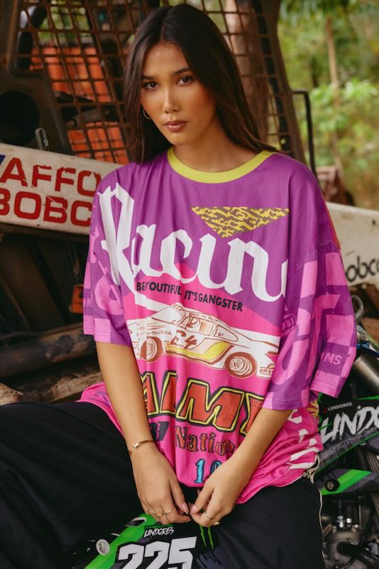 SABBI IT'S GANGSTER VERY OVERSIZED TEE PINK