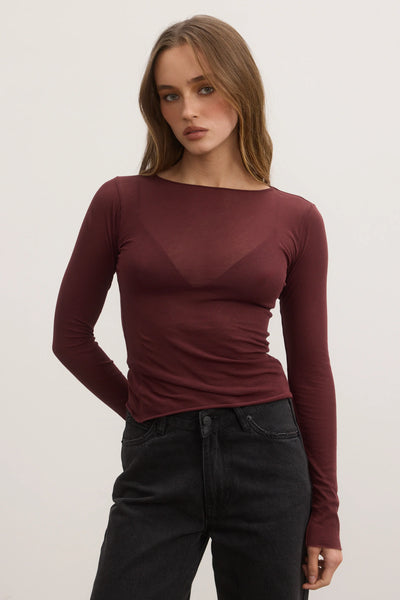 BAYSE ZOE TOP PLUM