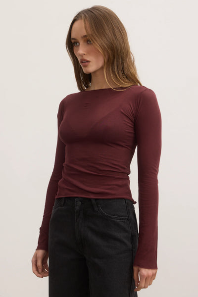 BAYSE ZOE TOP PLUM