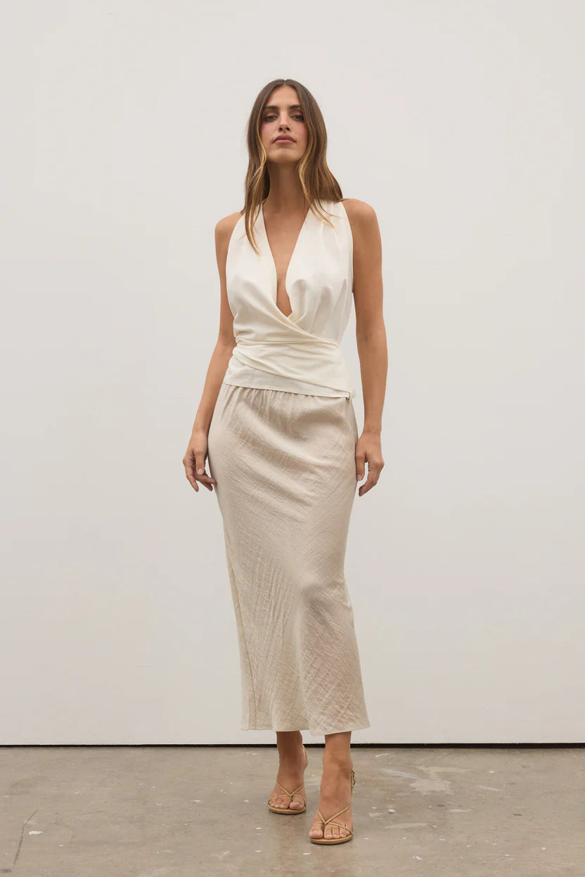 BAYSE MARINA MIDI SKIRT SAND