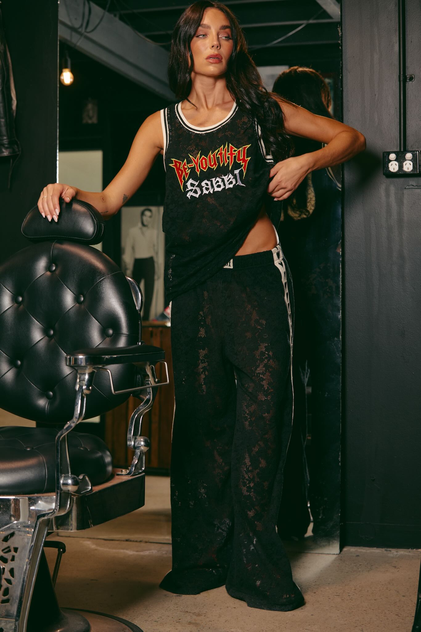 SABBI THE RAVING HEARTS LACE PANTS BLACK
