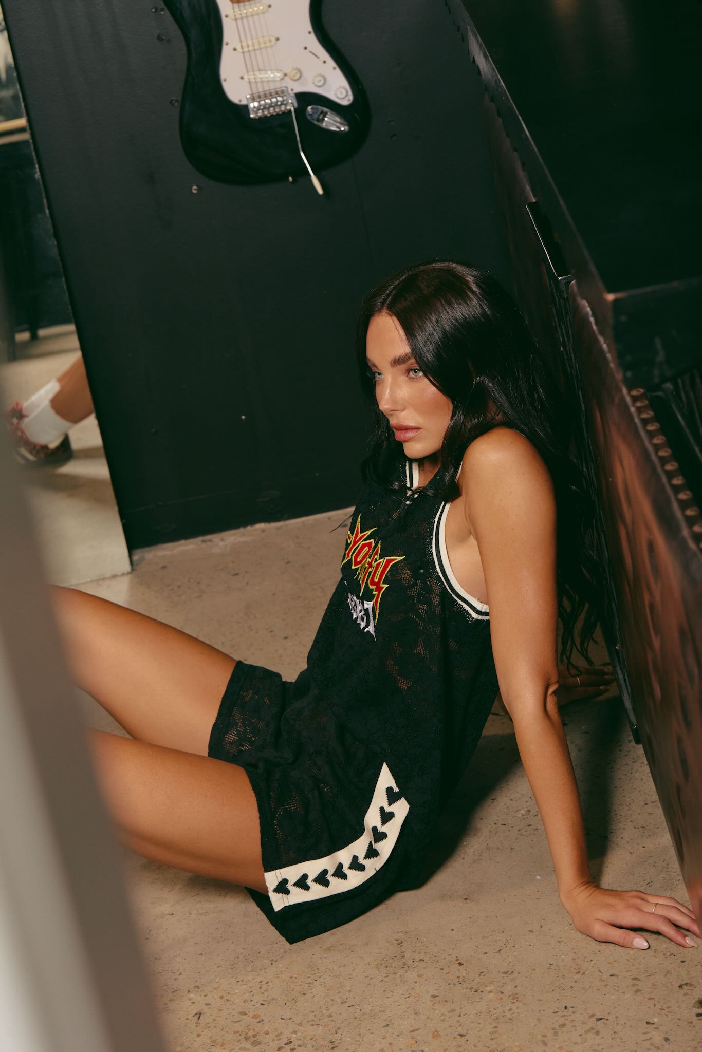 SABBI THE  LACE BOXER  SHORTS BLACK