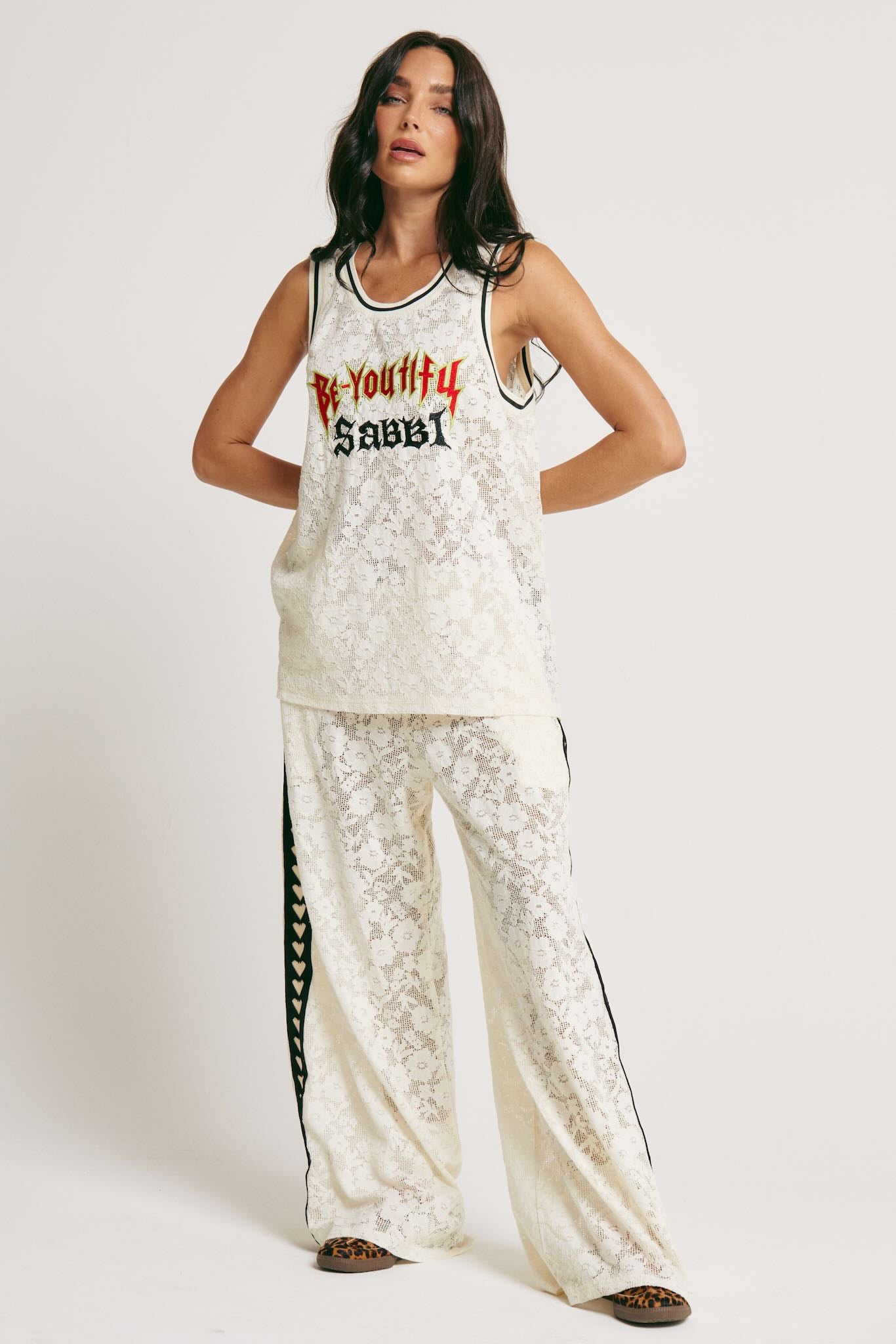 SABBI THE BE YOUTIFUL LACE SINGLET CREAM