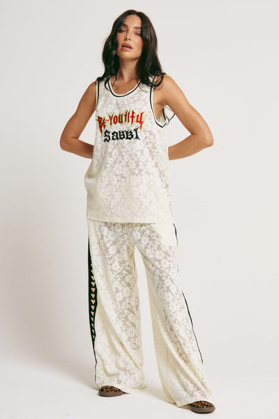 SABBI THE BE YOUTIFUL LACE SINGLET CREAM