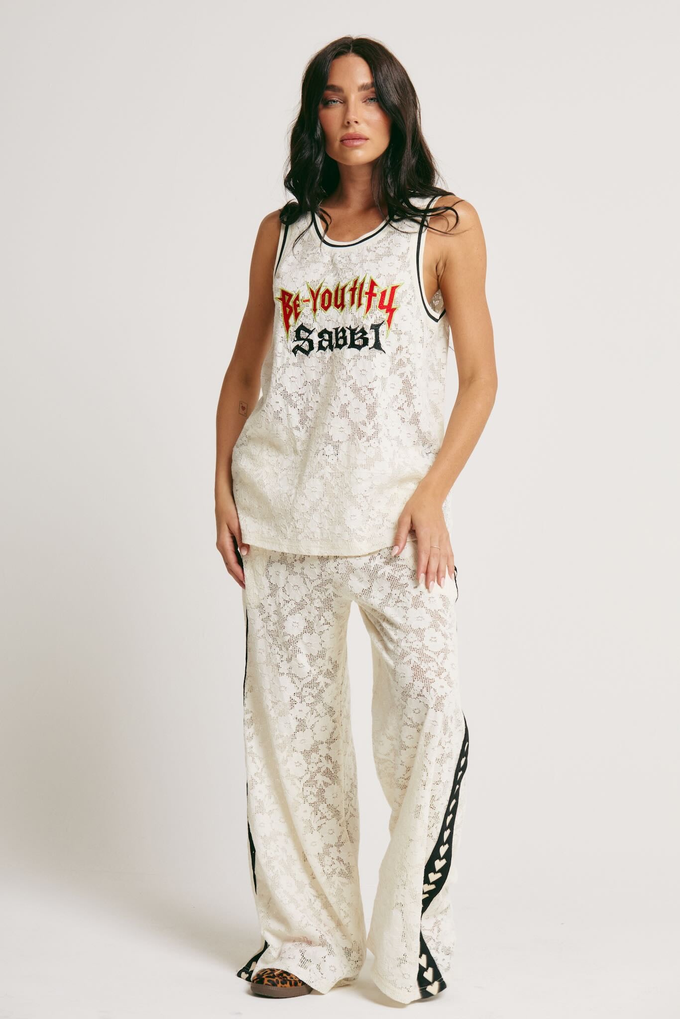 SABBI THE RAVING HEARTS LACE PANTS CREAM