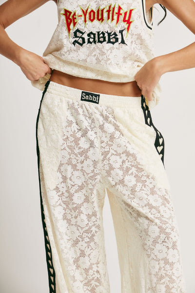 SABBI THE RAVING HEARTS LACE PANTS CREAM