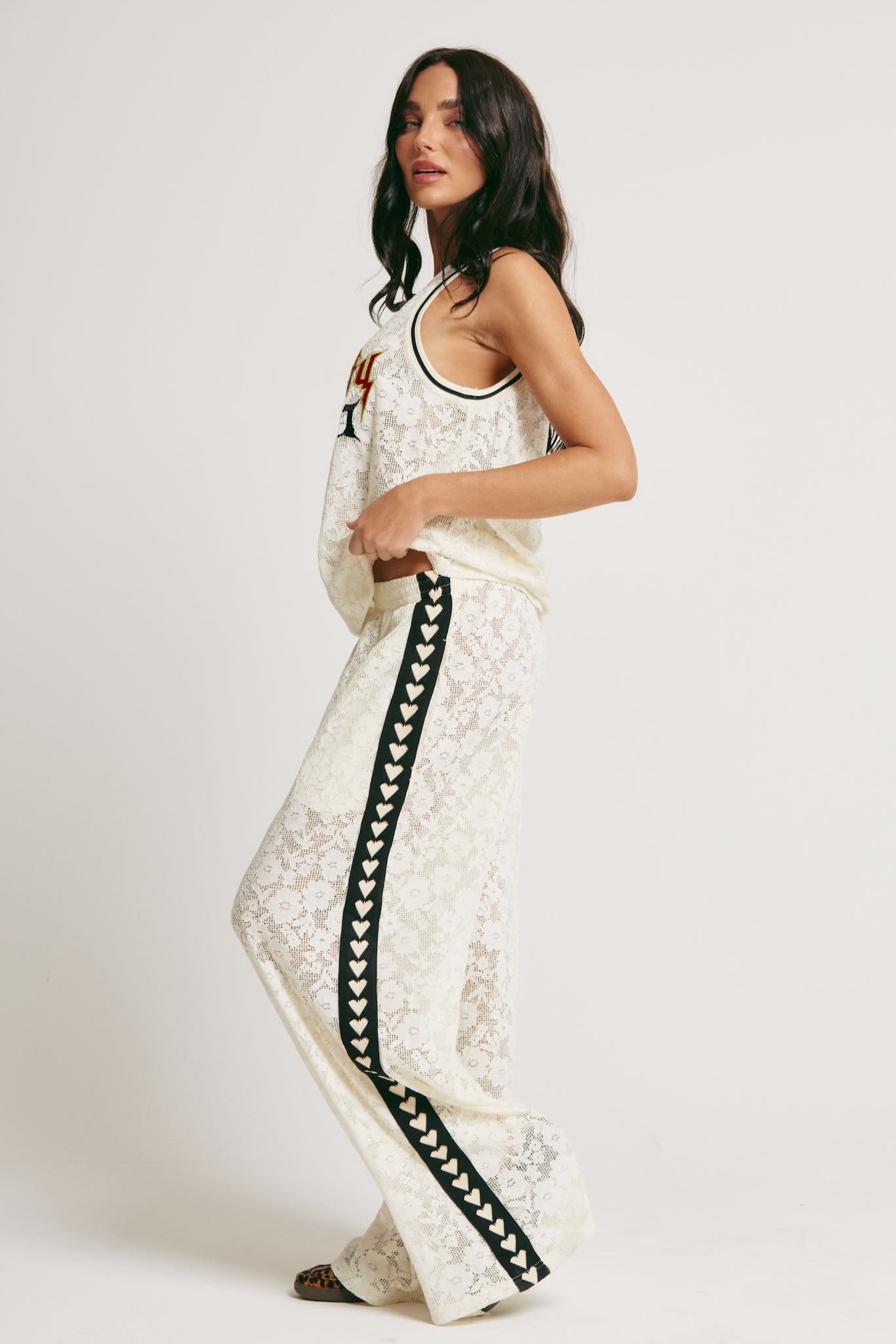 SABBI THE RAVING HEARTS LACE PANTS CREAM