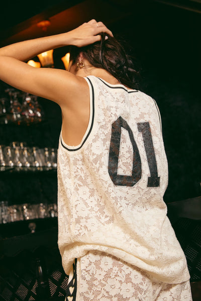 SABBI THE BE YOUTIFUL LACE SINGLET CREAM