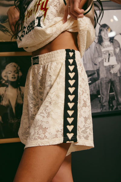 SABBI THE LACE BOXER SHORTS WHITE