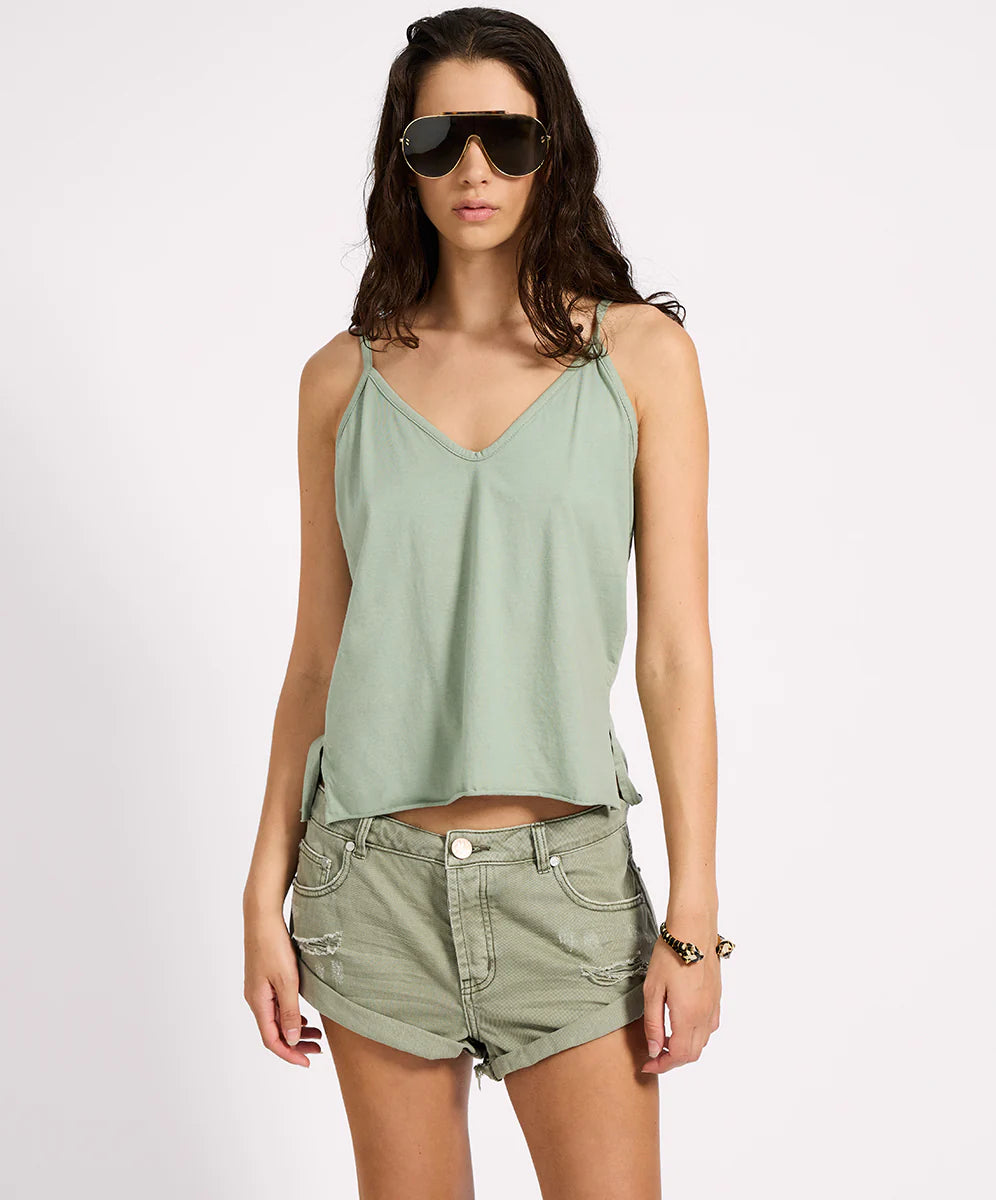 ONE TEASPOON BANDITS DENIM SHORTS SUPER KHAKI | BABY LEMONADE STORE