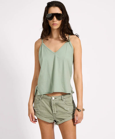 ONE TEASPOON BANDITS DENIM SHORTS SUPER KHAKI | BABY LEMONADE STORE