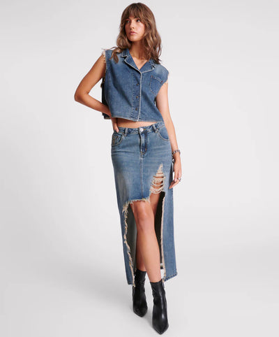 ONE TEASPOON MEMPHIS DENIM MAXI SKIRT