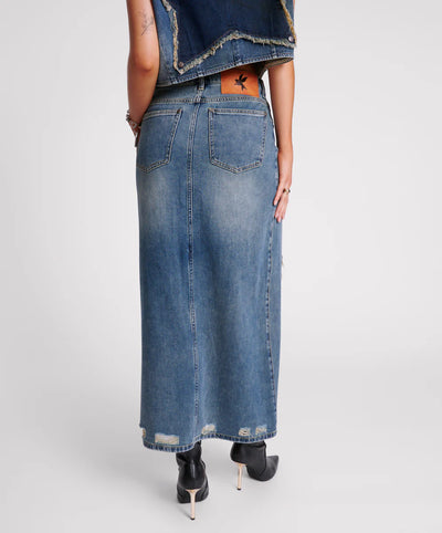 ONE TEASPOON MEMPHIS DENIM MAXI SKIRT
