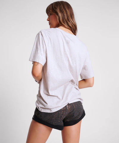 One Teaspoon Nevermind Cotton GraphicTee Stone 