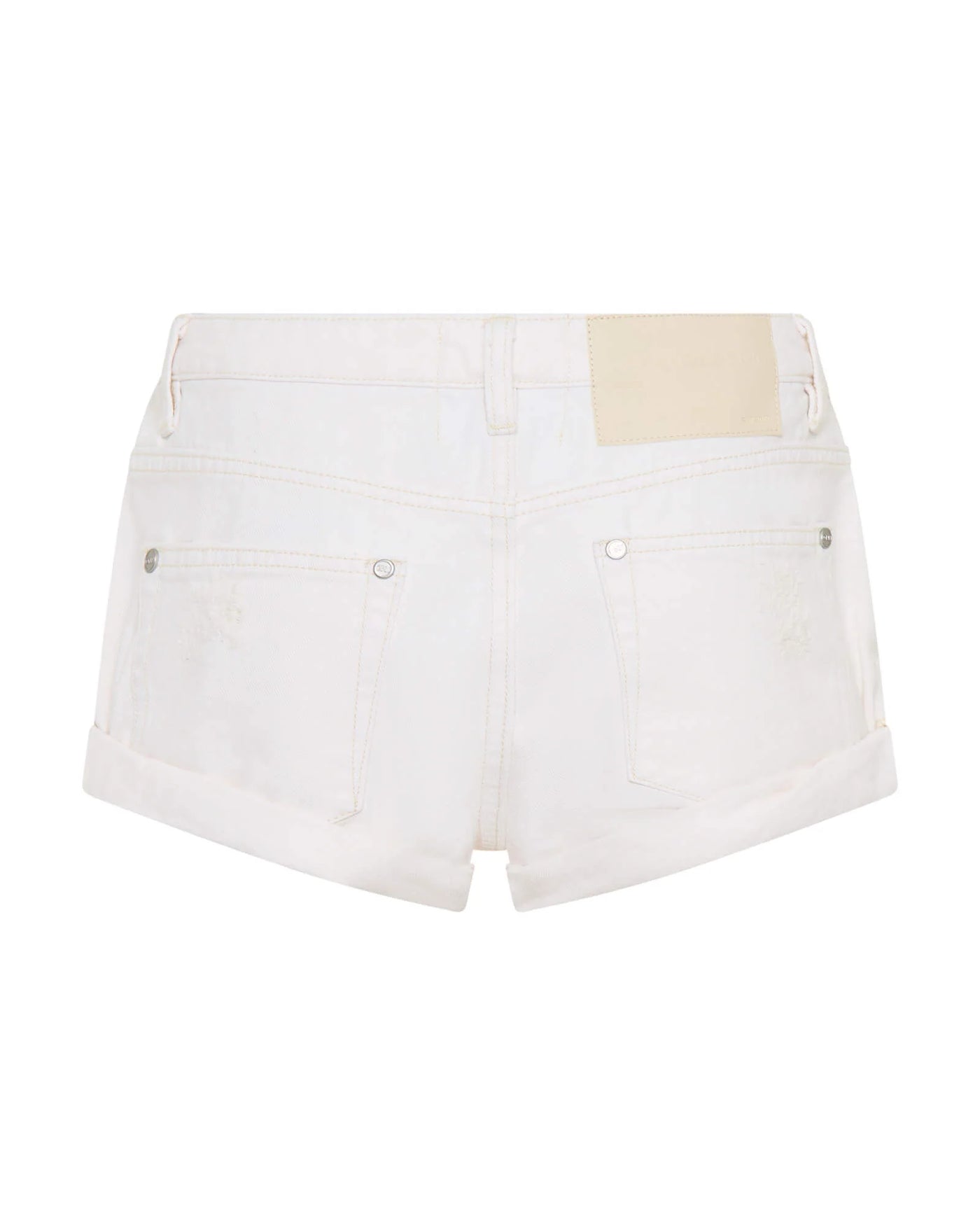 ONE TEASPOON BANDITS LOW WAIST DENIM SHORTS MILK WHITE