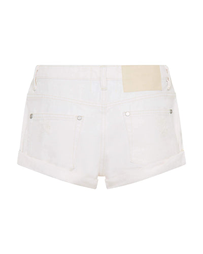 ONE TEASPOON BANDITS LOW WAIST DENIM SHORTS MILK WHITE