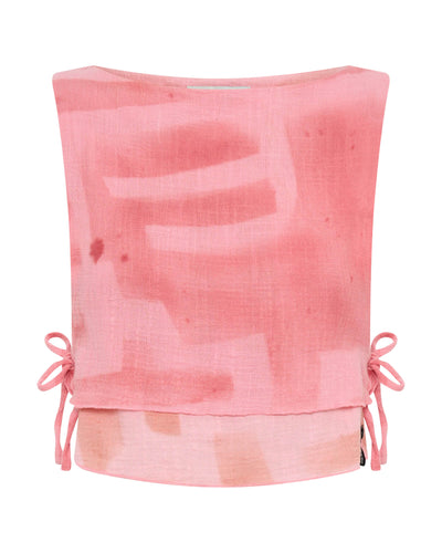 ONE TEASPOON MOAI HAND PAINTED MUSLIN DOUBLE LAYER TOP PINK | BABY LEMONADE STORE