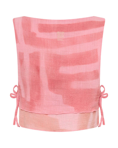 ONE TEASPOON MOAI HAND PAINTED MUSLIN DOUBLE LAYER TOP PINK | BABY LEMONADE STORE