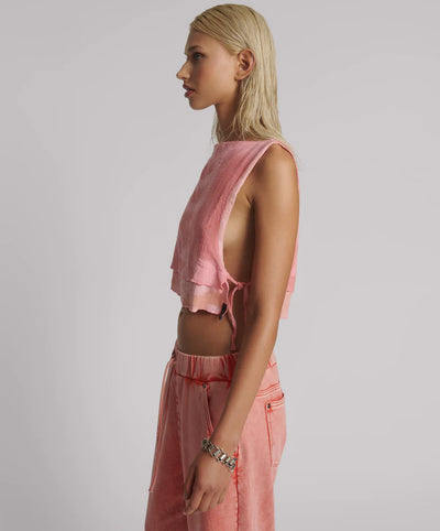 ONE TEASPOON MOAI HAND PAINTED MUSLIN DOUBLE LAYER TOP PINK | BABY LEMONADE STORE