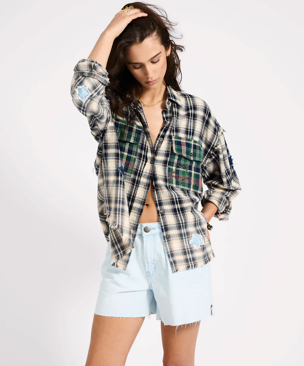 ONE TEASPOON FLANNEL STAR STUDDED SHIRT | BABY LEMONADE STORE