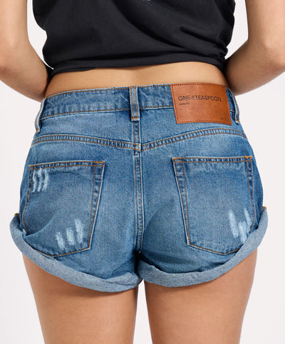 BANDITS LOW WAIST DENIM SHORTS PACIFICA