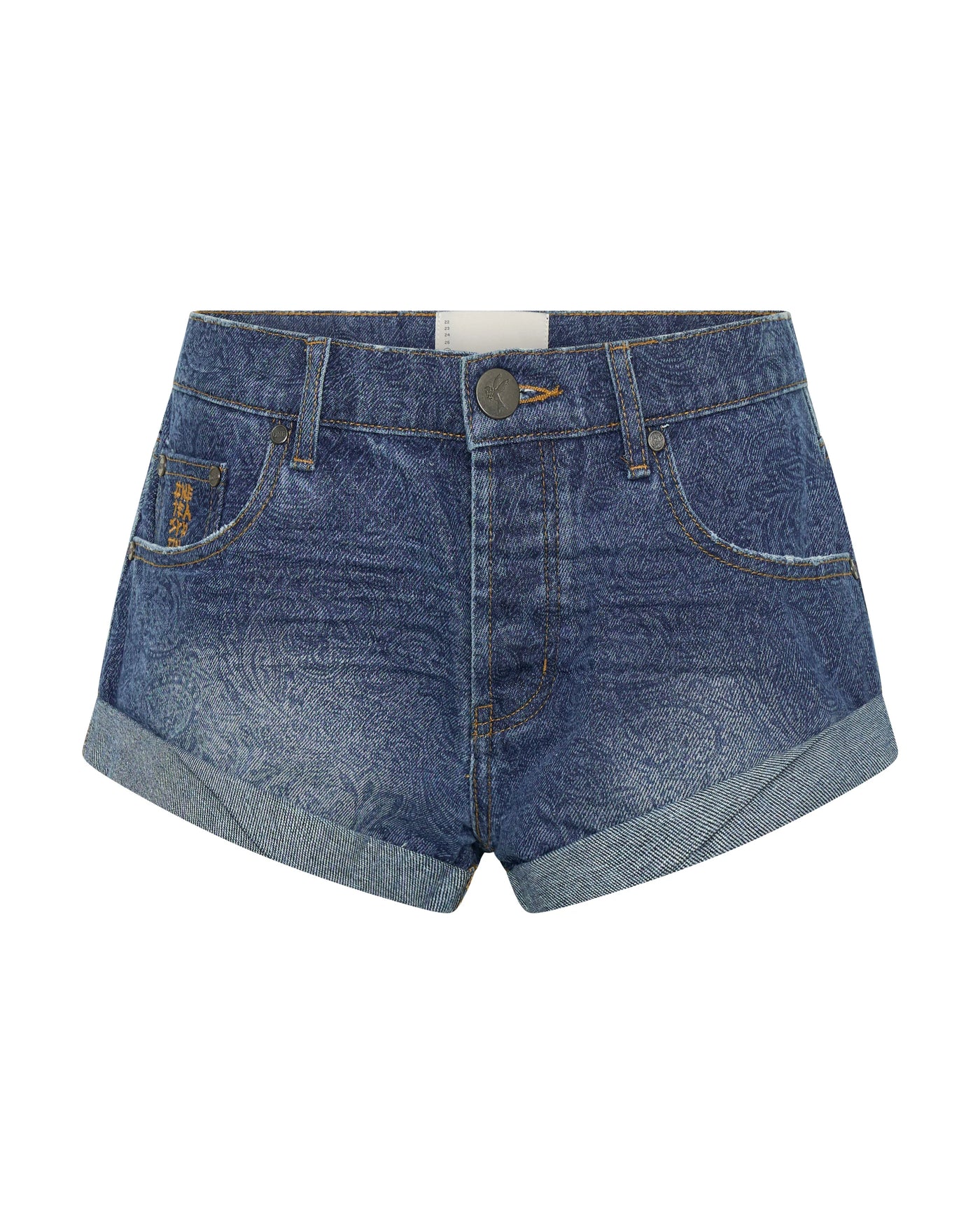 ONE TEASPOON BANDITS LOW WAIST DENIM SHORTS BLUE PAISLEY
