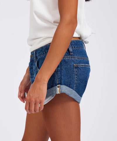 ONE TEASPOON BANDITS LOW WAIST DENIM SHORTS BLUE PAISLEY