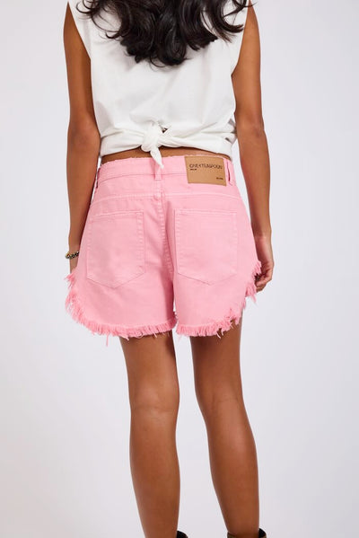 ONE TEASPOON ROLLERS LOW WAIST DENIM SHORTS PRISM PINK