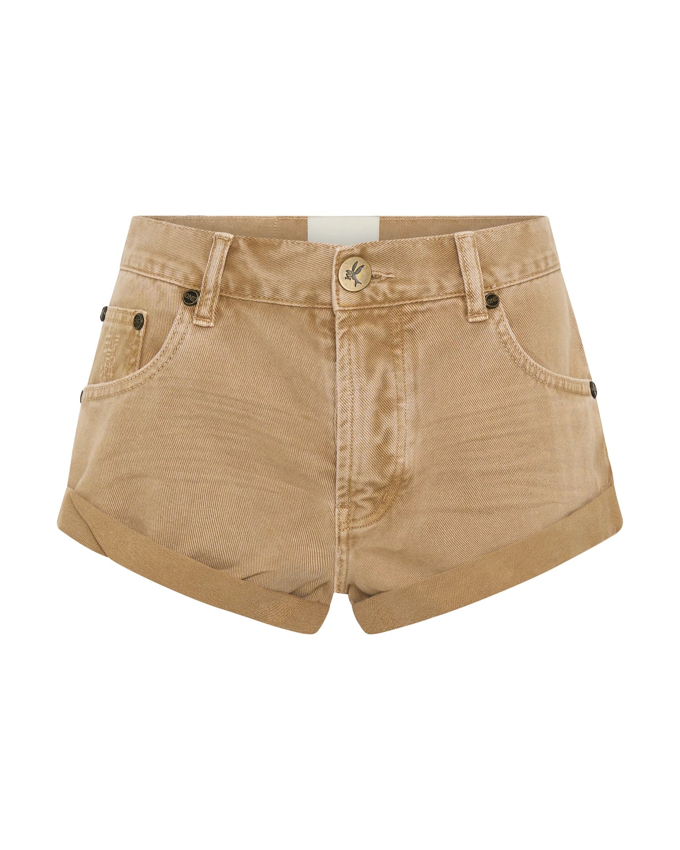 ONE TEASPOON BANDITS LOW WAIST DENIM SHORTS WARM TAN