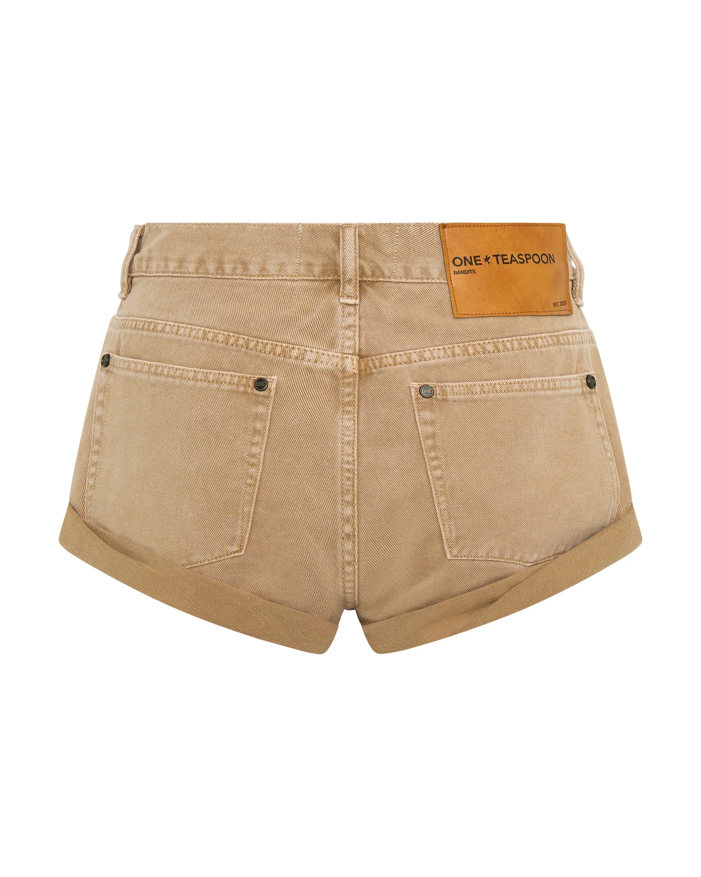 ONE TEASPOON BANDITS LOW WAIST DENIM SHORTS WARM TAN