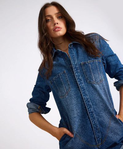 ONE TEASPOON PROPHECY JUMPSUIT BLUE PAISLEY