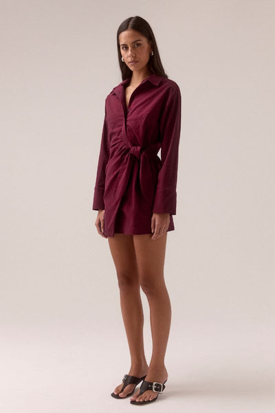 SOVERE STUDIO PRIMARY SHIRT DRESS PLUM