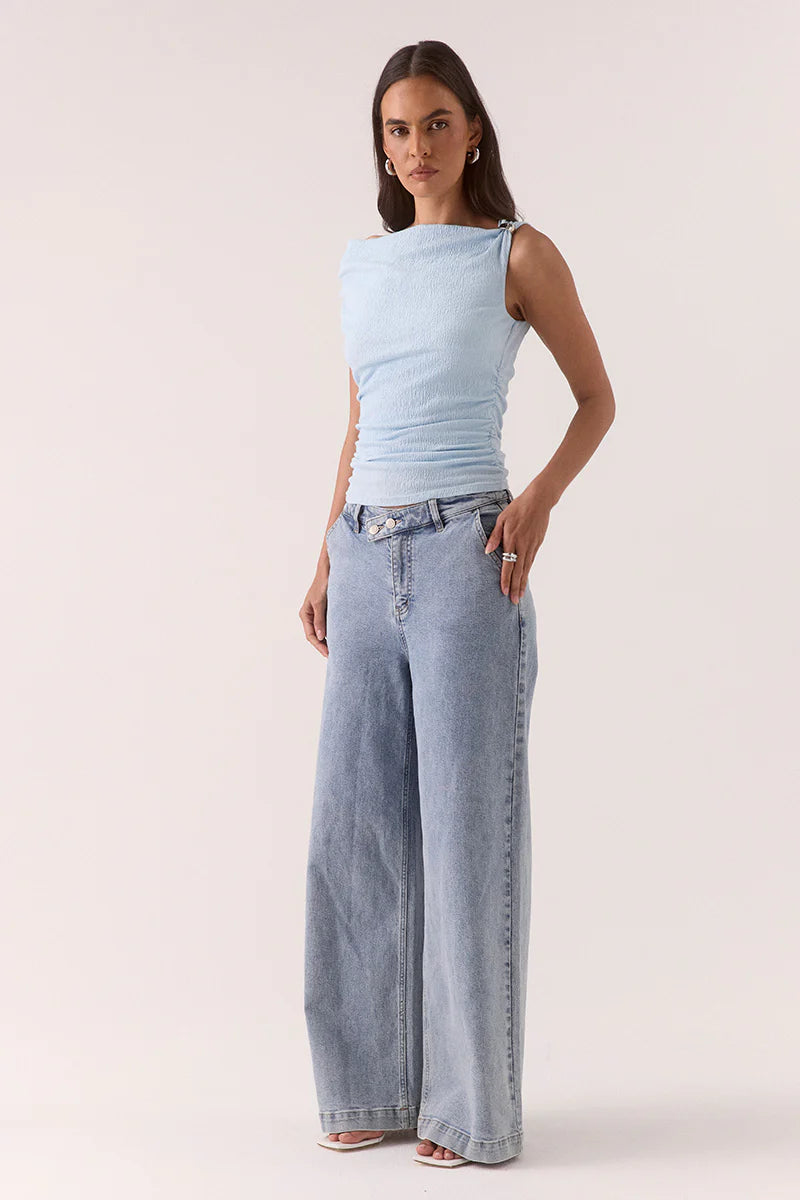 SOVERE STUDIO TALIA TOP VISTA BLUE