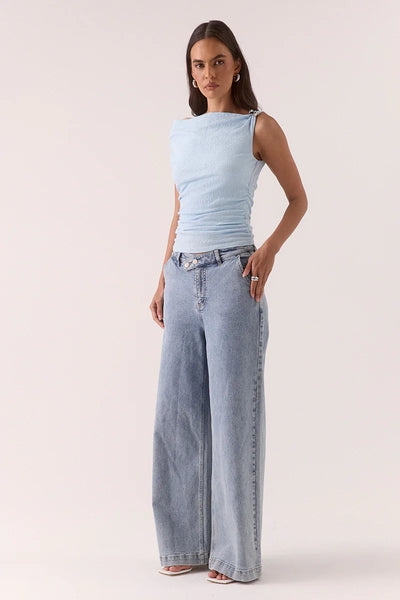 SOVERE STUDIO TALIA TOP VISTA BLUE